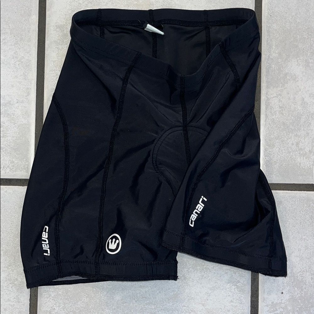 Black Chamois men’s bike cycling touring reflective padded shorts Canari M